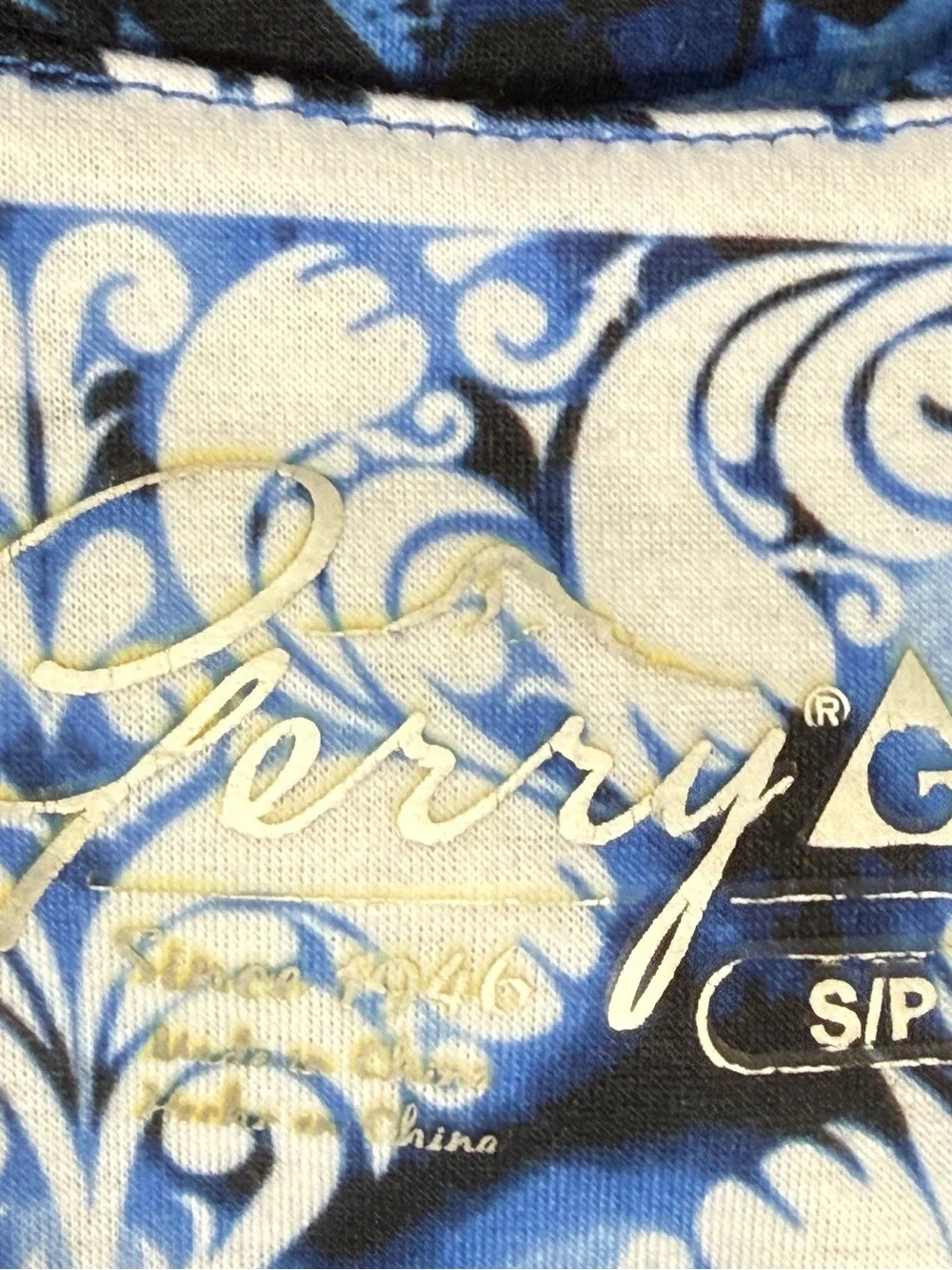 Blue Patterned V-Neck One-Piece Swim Dress - Picture 13 of 15